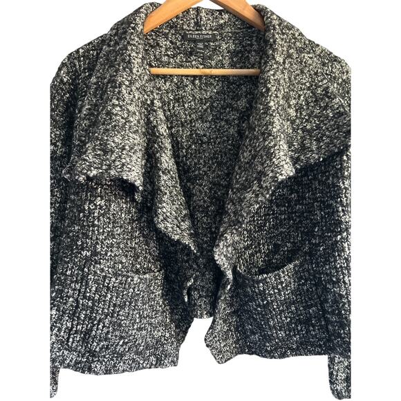 Eileen Fisher Medium Petite Alpaca Organic Cotton Cropped Cardigan Sweater - Picture 4 of 6